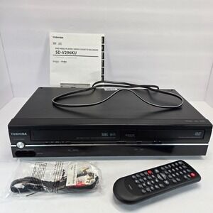 Toshiba SD-V296-KTU DVD VCR Combo Player VHS Hi-Fi Remote Cables Read